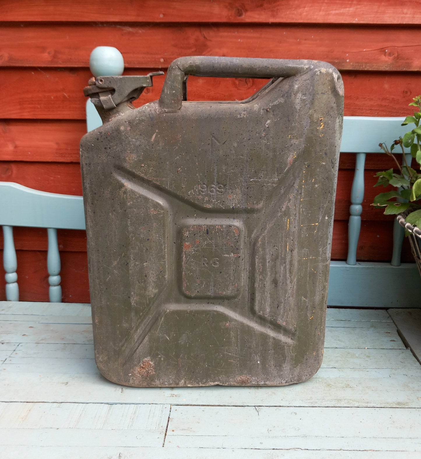 Army Military Green Metal Jerry Can 1969 Barn Find