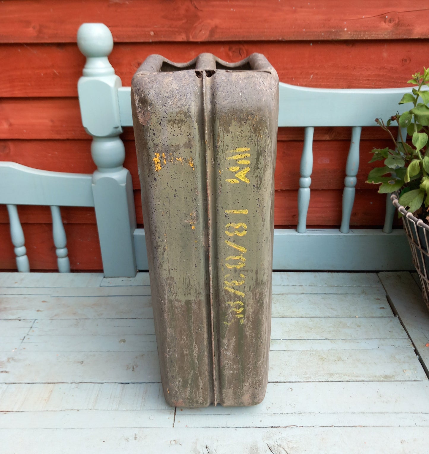 Army Military Green Metal Jerry Can 1969 Barn Find