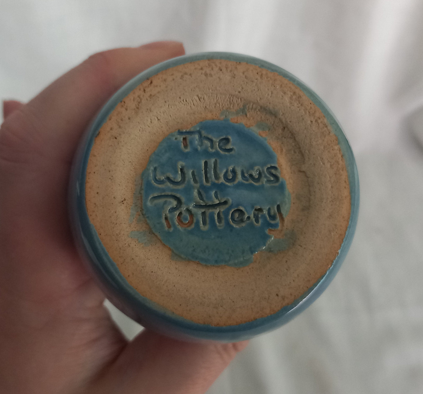 Mid Century The Willows Pottery Blue Studio Pottery Vase 4.25"