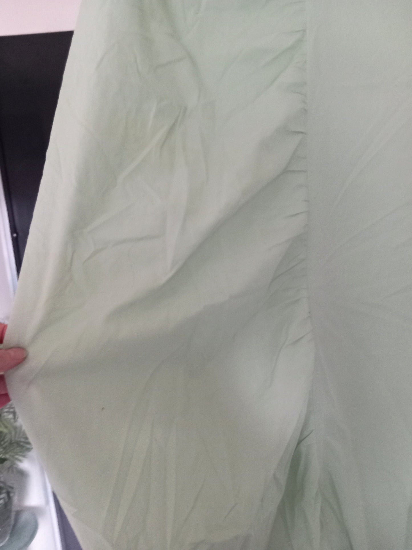 1980s Double Bed Mint Green Valance Sheet