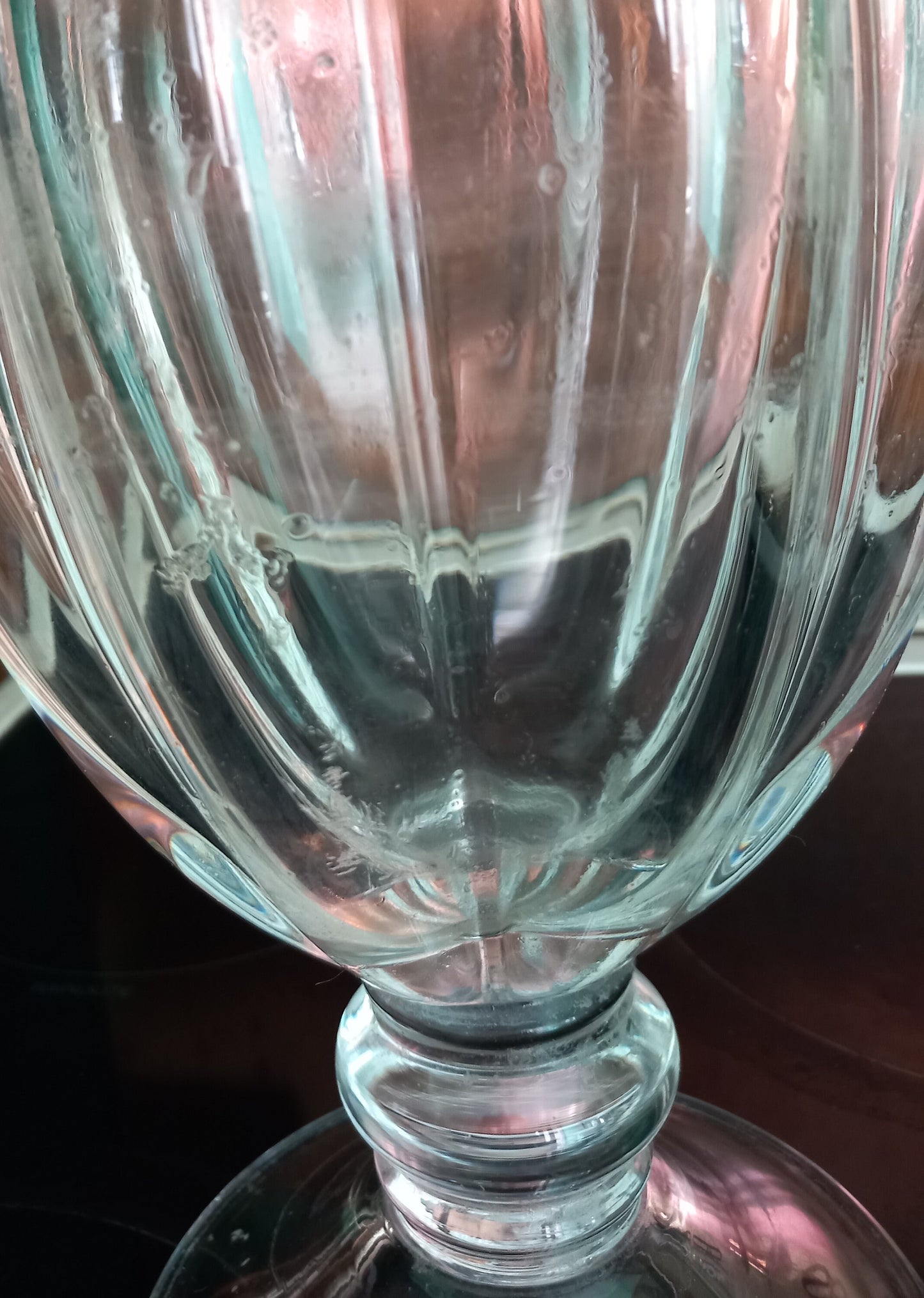 Late 20th century Krosno, Poland heavy clear glass footed vase