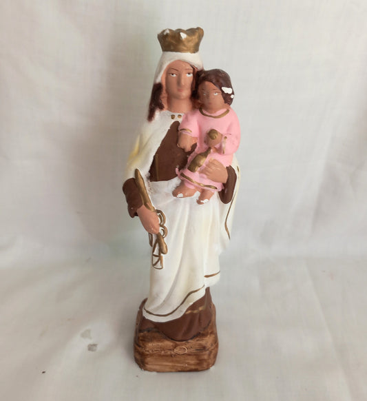 Vintage plaster Madonna and child statue religious Icon