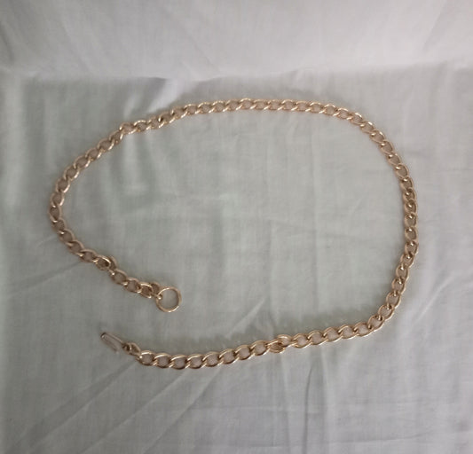 Vintage 1970s Goldtone Metal Decorative Chain Belt Up To 36"