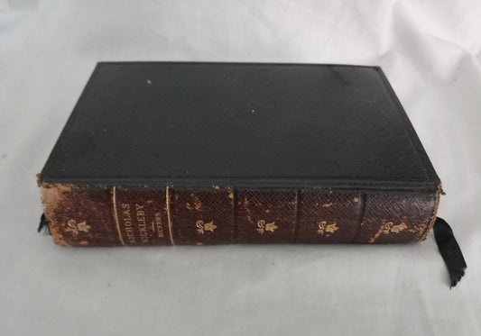 Vintage leather bound book Nicholas Nickleby by Charles Dickens 1911 illustrated By Phiz