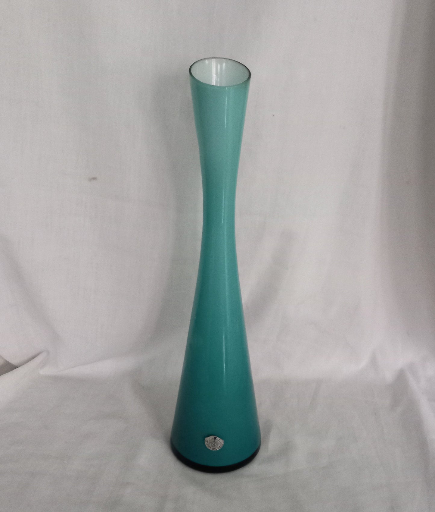 Mid Century Scandinavian Swedish blue glass bud vase