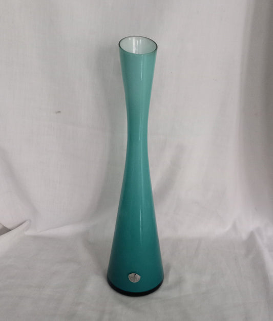 Mid Century Scandinavian Swedish blue glass bud vase