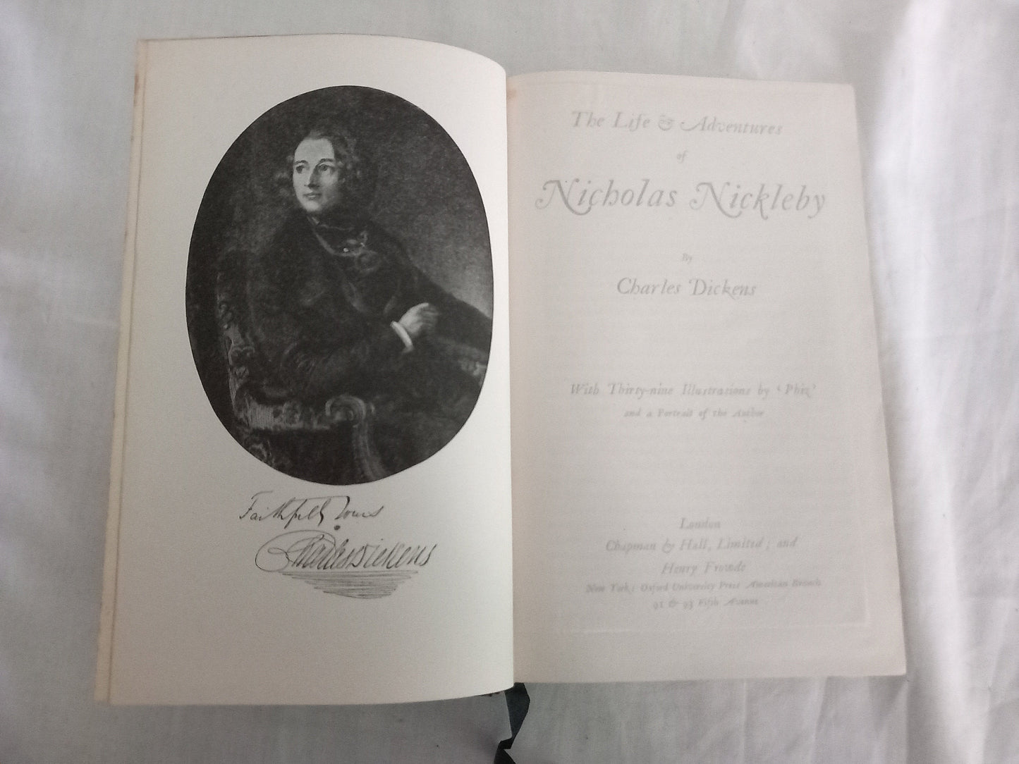 Vintage leather bound book Nicholas Nickleby by Charles Dickens 1911 illustrated By Phiz