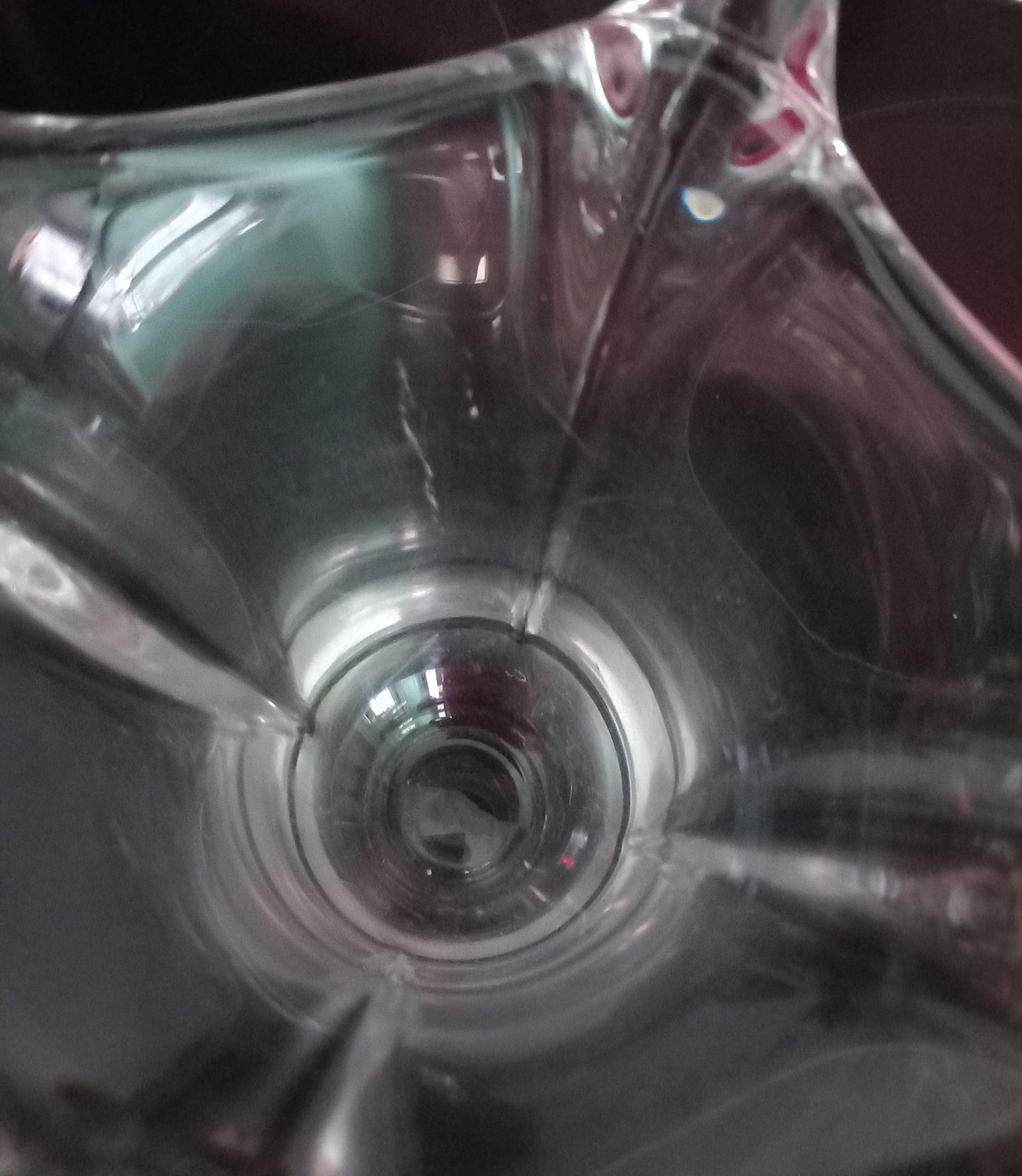Mid Century Heavy Clear European Art Glass Vase