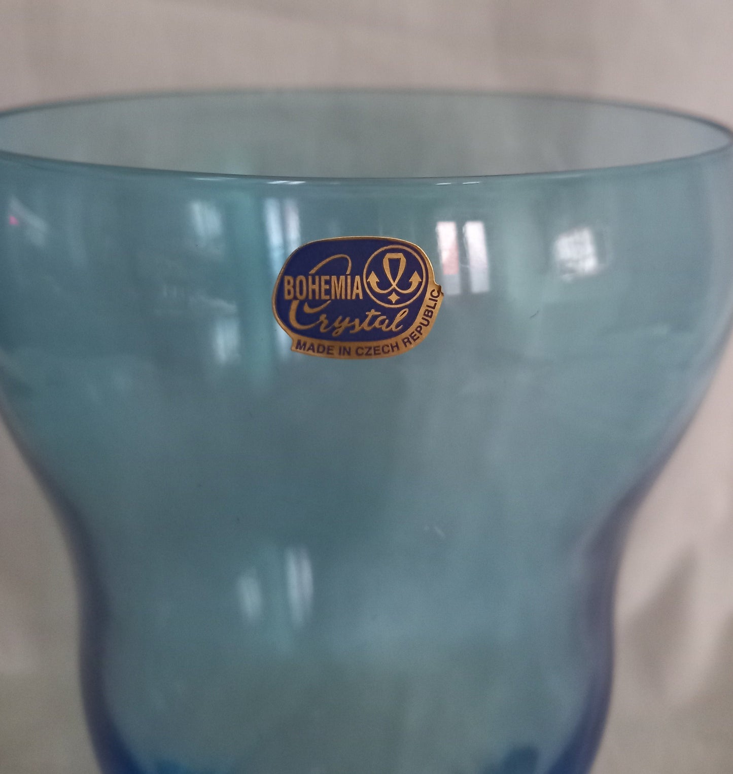 Bohemia Crystal Blue Glass Fontana Vase