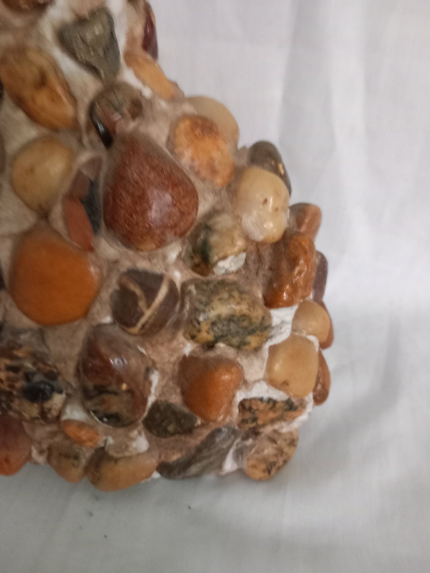 Mid Century Hand Made Orange Stone Table Lamp