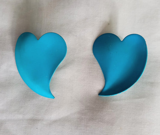 1980s Turquoise Blue Heart Earrings