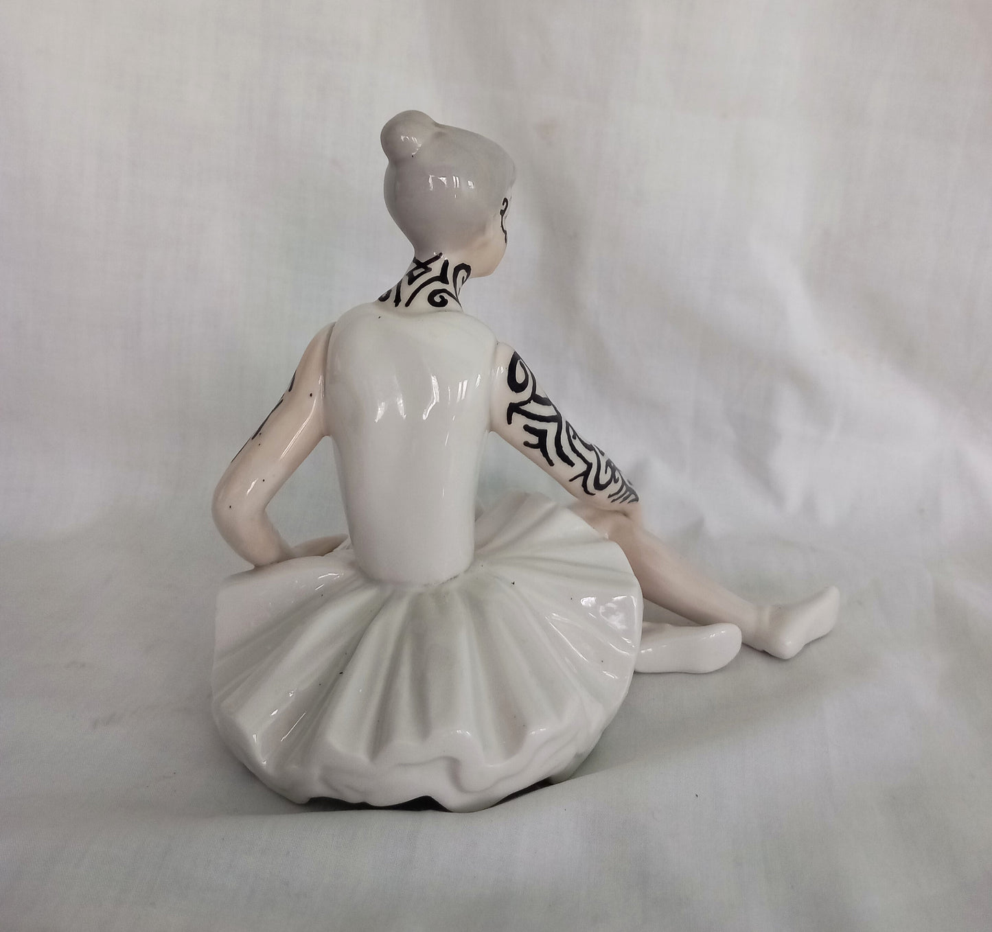 Hand Painted Tribal Tattooed Ballerina Statue
