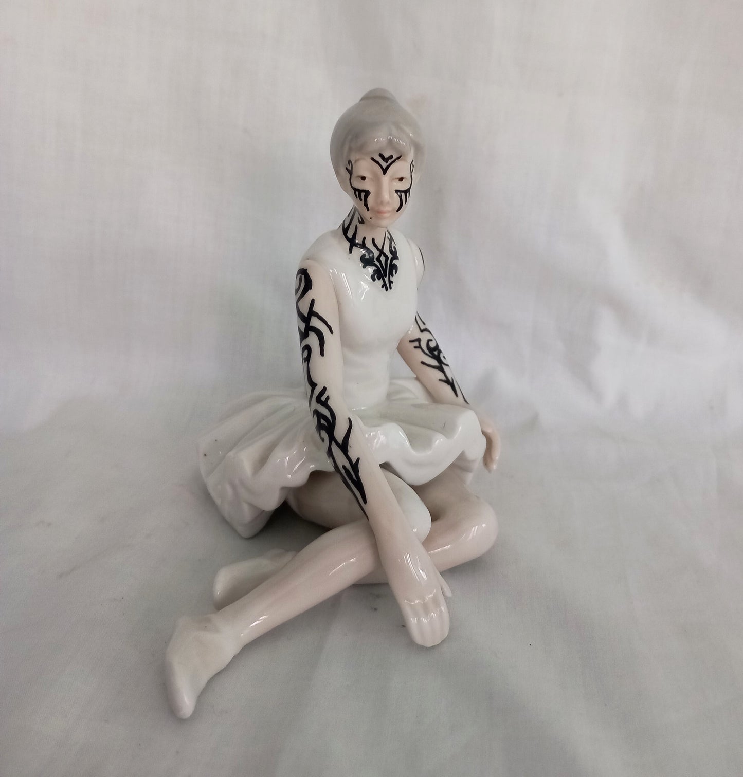 Hand Painted Tribal Tattooed Ballerina Statue