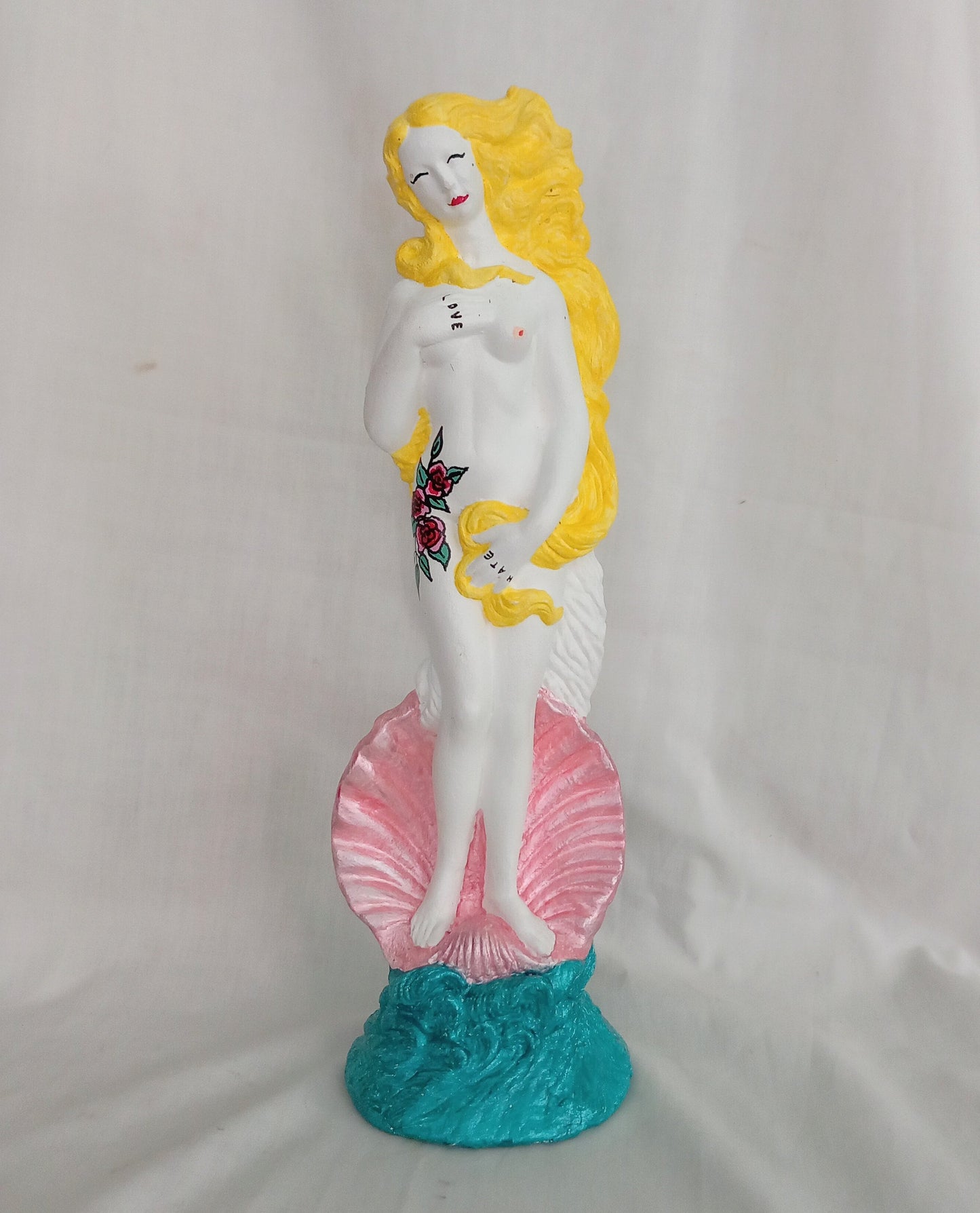 Hand Painted Pop Art Tattooed Venus Statue Figure