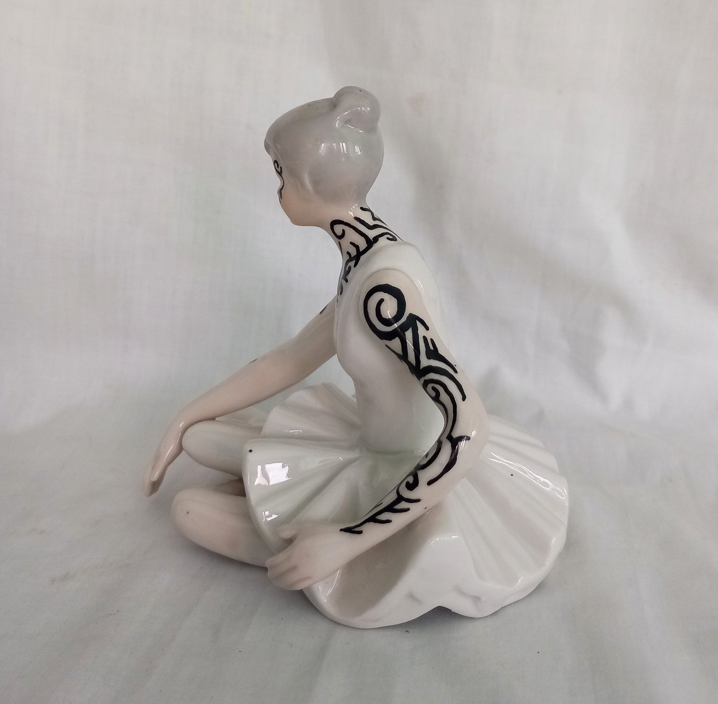Hand Painted Tribal Tattooed Ballerina Statue