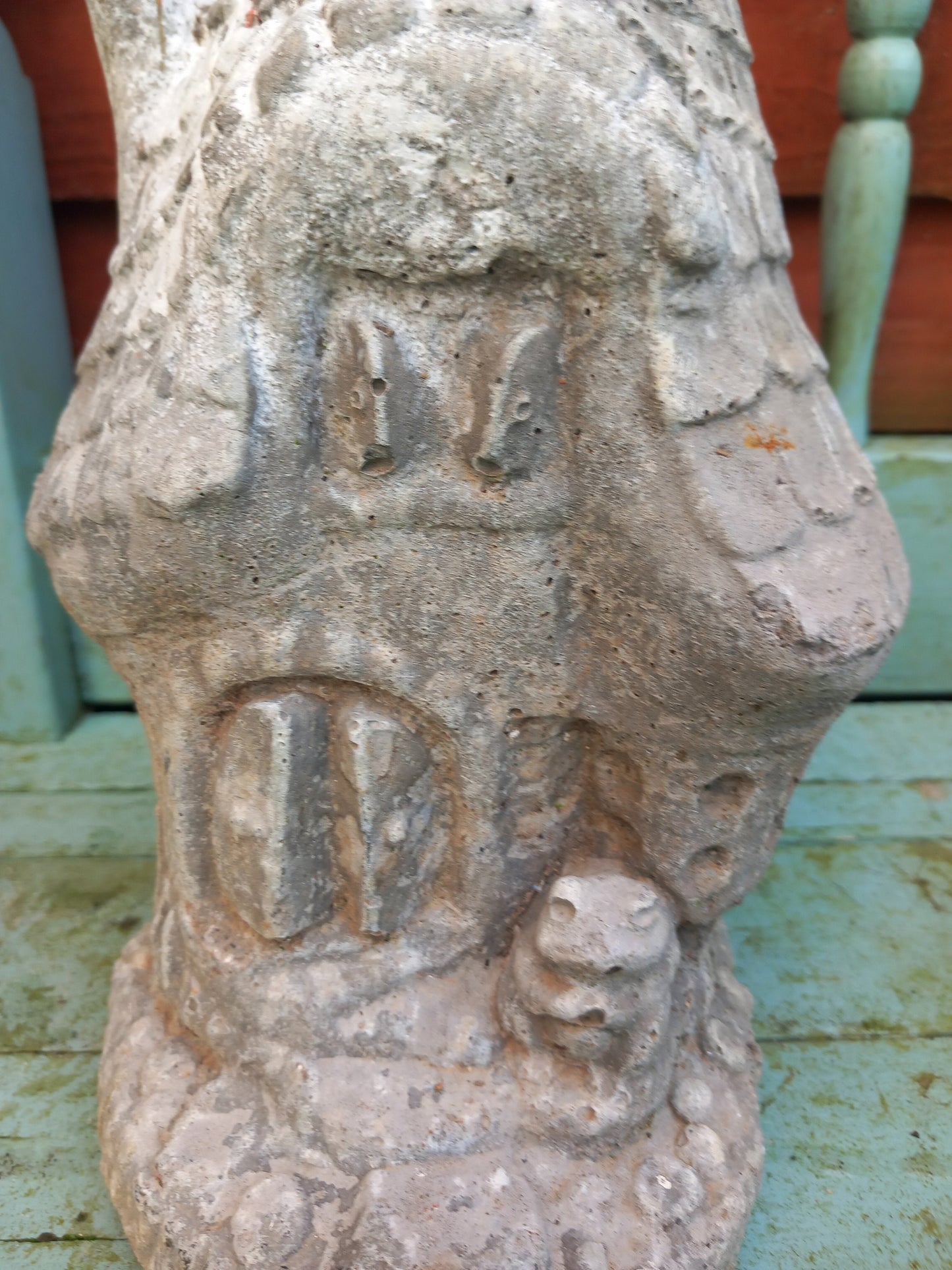 Vintage concrete garden statue of a Mushroom House