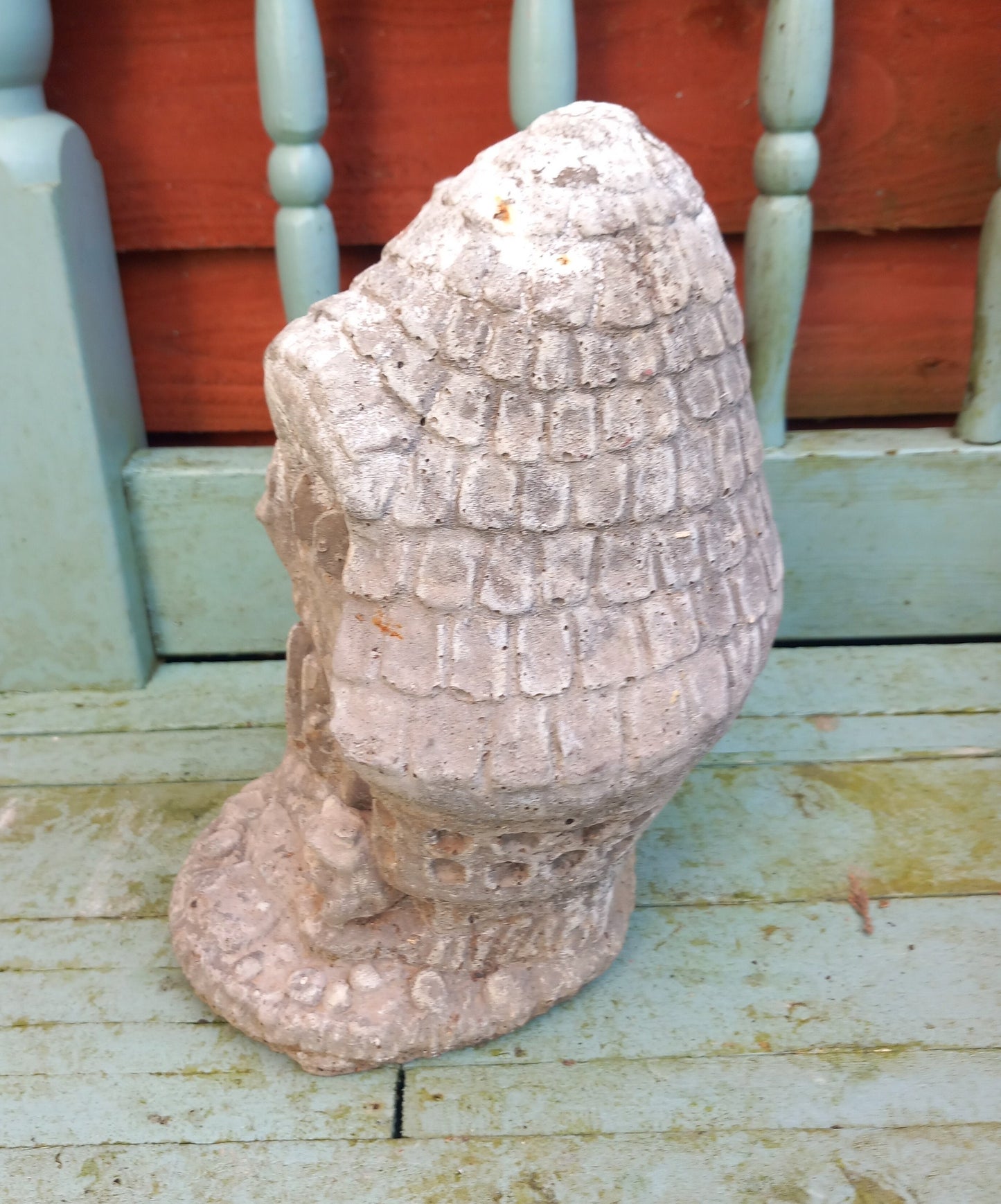 Vintage concrete garden statue of a Mushroom House