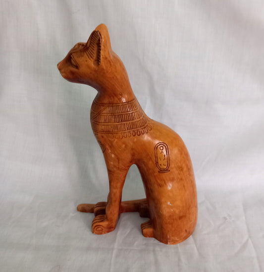 Large Resin Seated Cat Egyptian Pharaoh Bast Statue