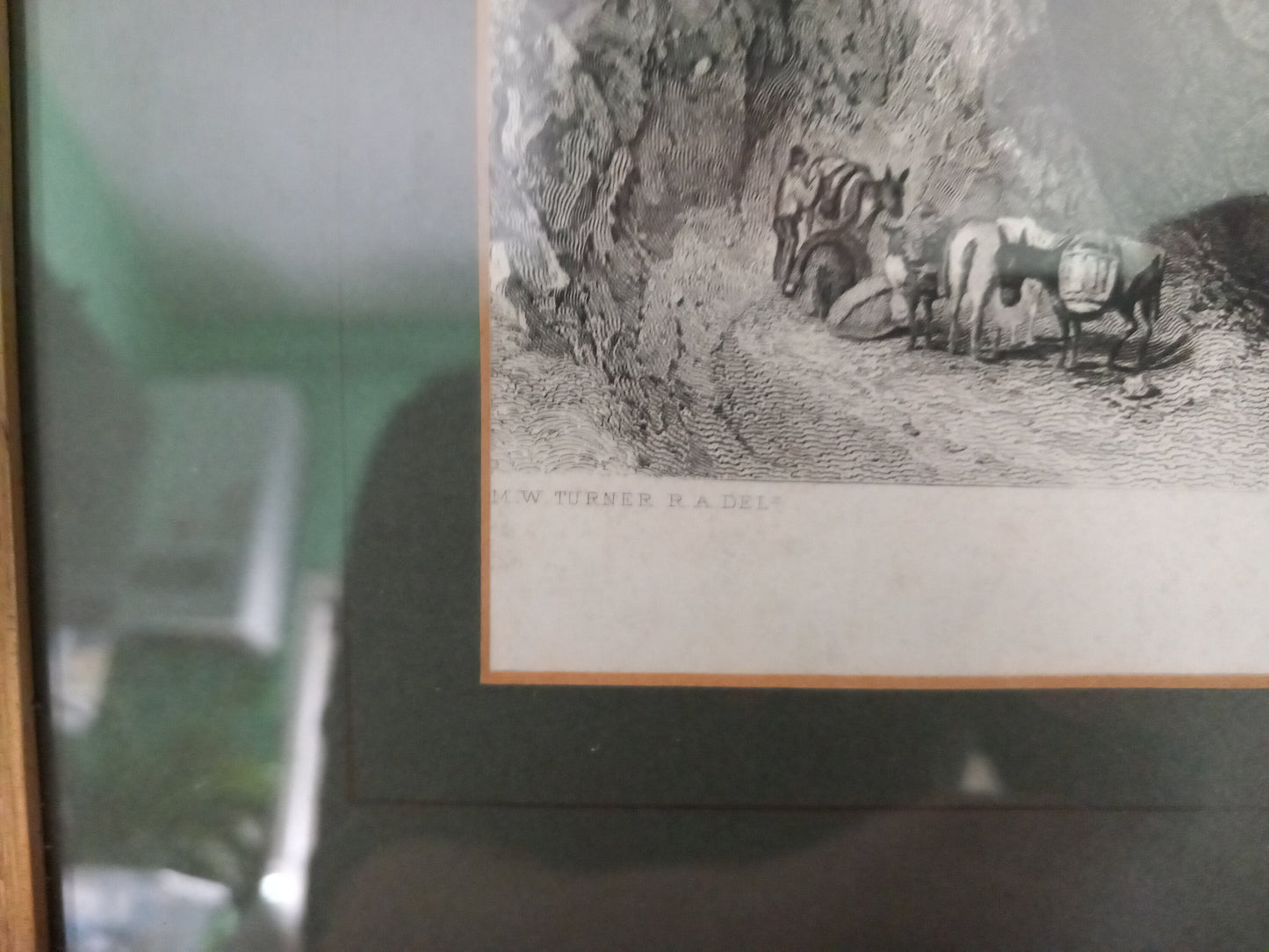 Framed Edwardian Print Engraving Of Turner Clovelly Bay In Wooden Frame