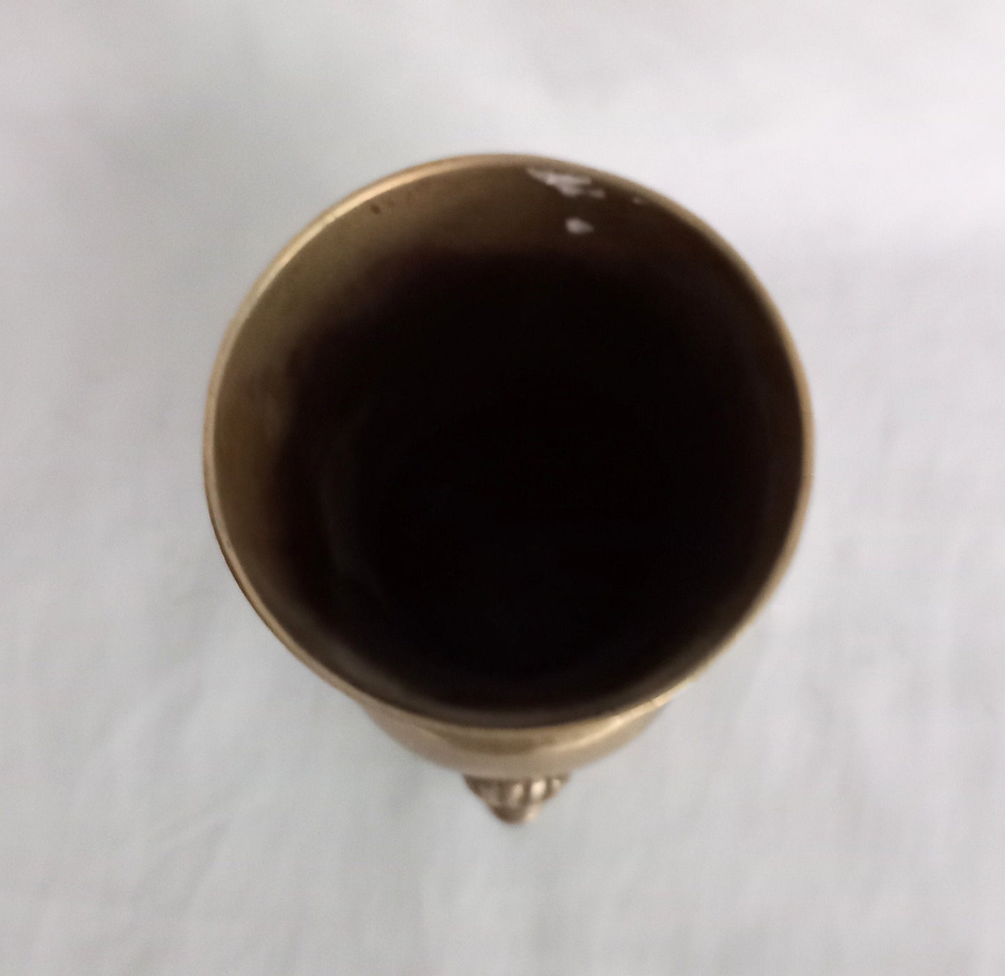 Vintage Hoof Footed Brass Vase 4.75" Metal Gold