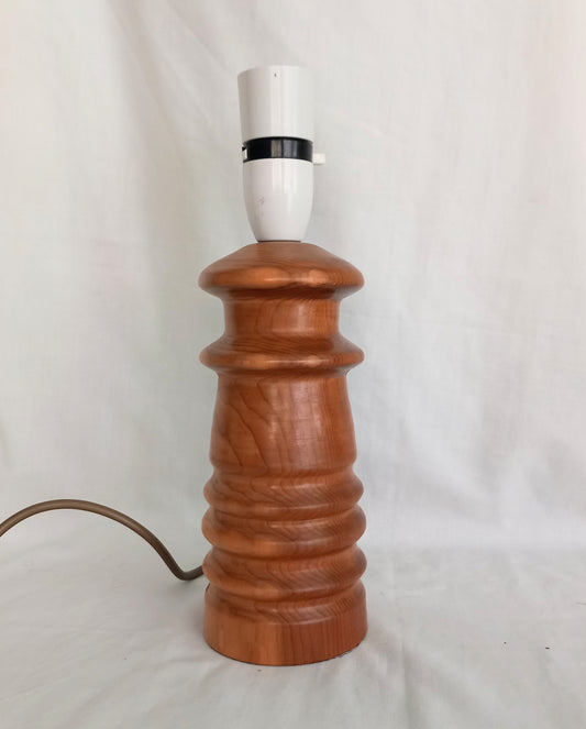 C1970s turned Yew wood table lamp 10.75"
