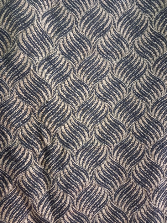 1960s single black and yellow curtain 50" long
