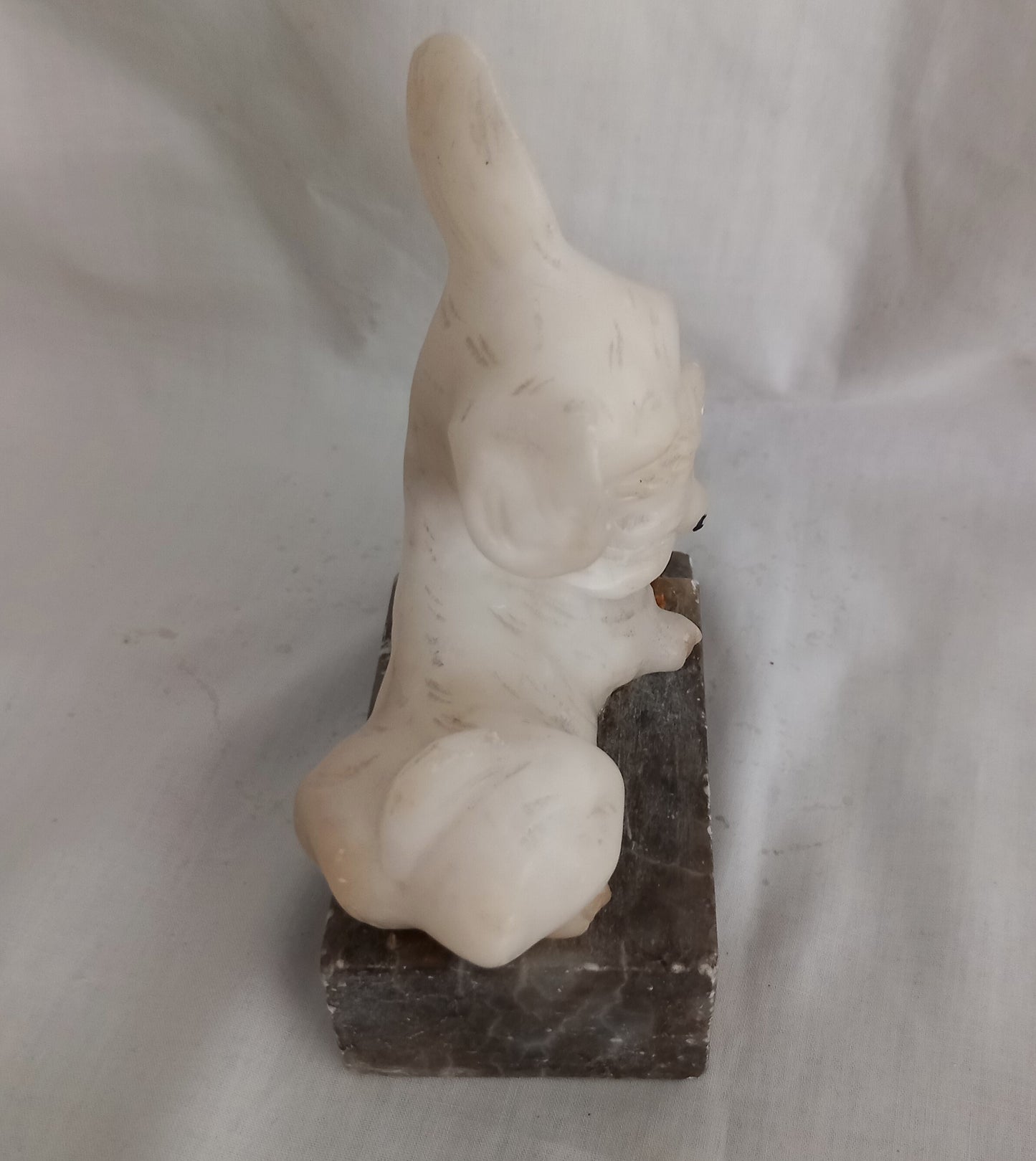 Art Deco Hand Carved Marble Scottie Dog Statue