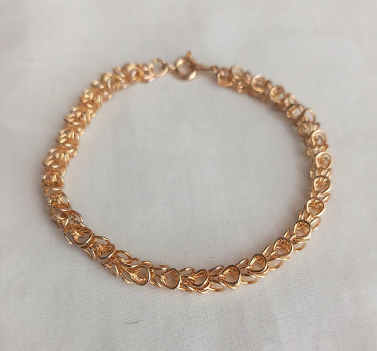 1980s gold plated decorative snake chain bracelet