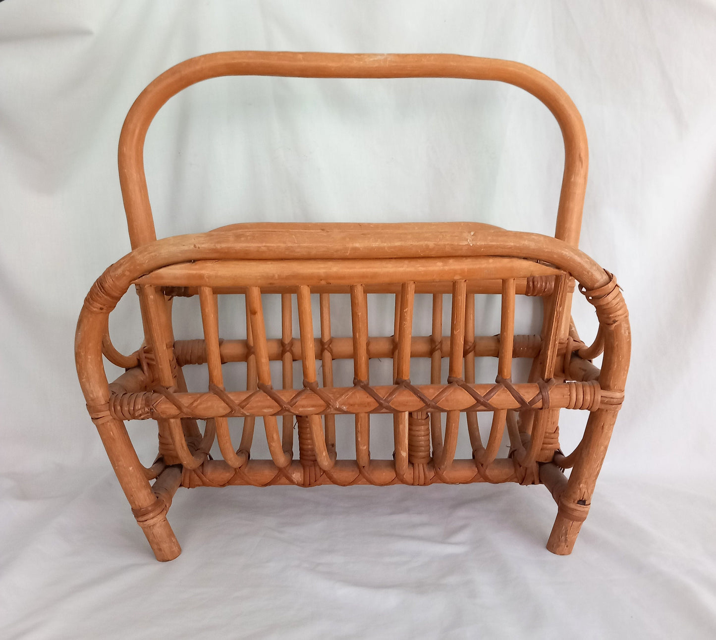 1970s Tiki Style Cane Magazine Rack
