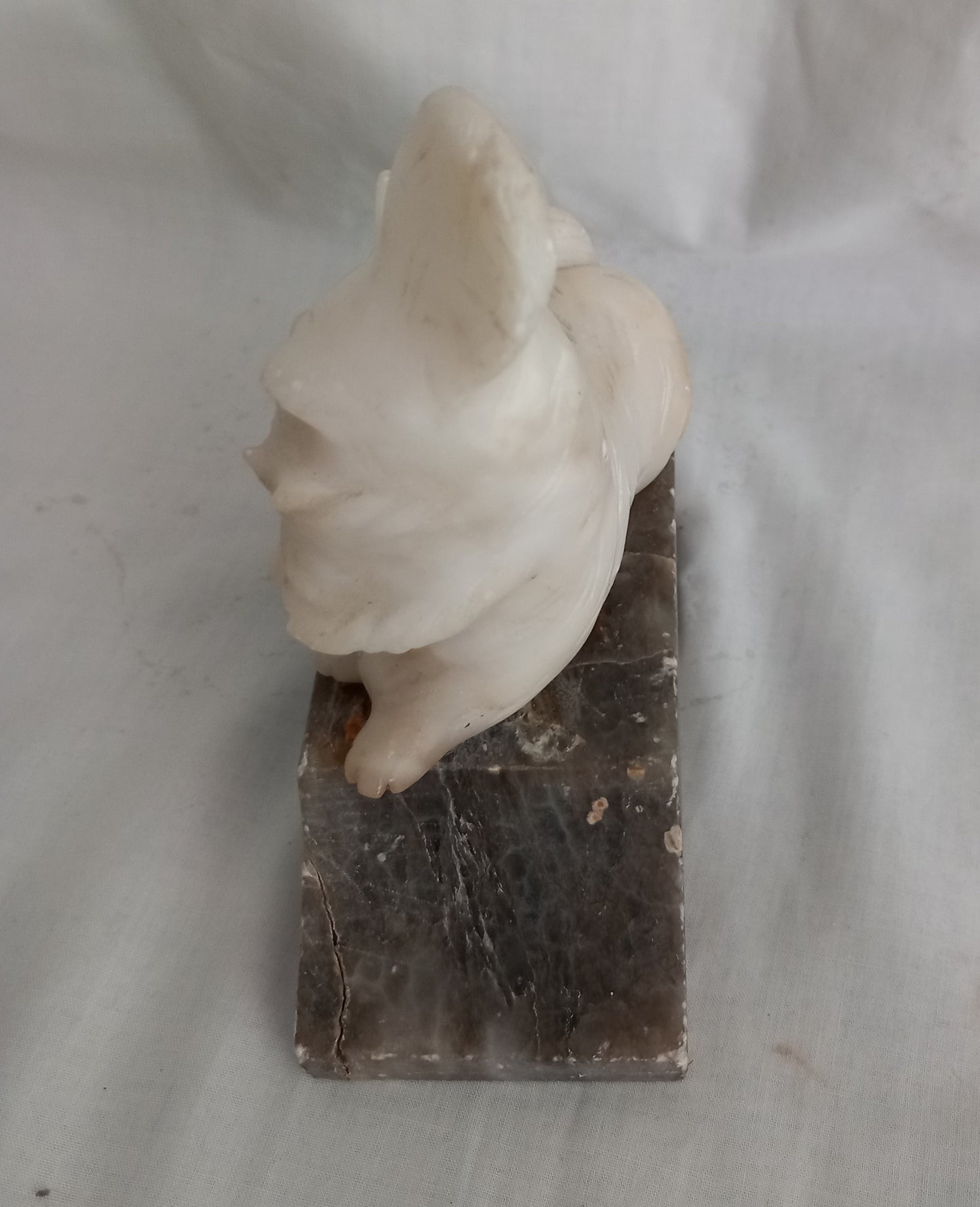 Art Deco Hand Carved Marble Scottie Dog Statue