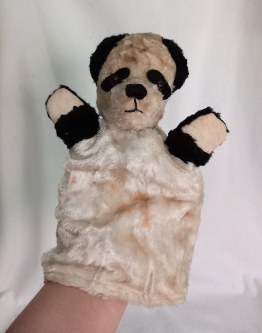 1950s Panda Bear Plush Hand Puppet