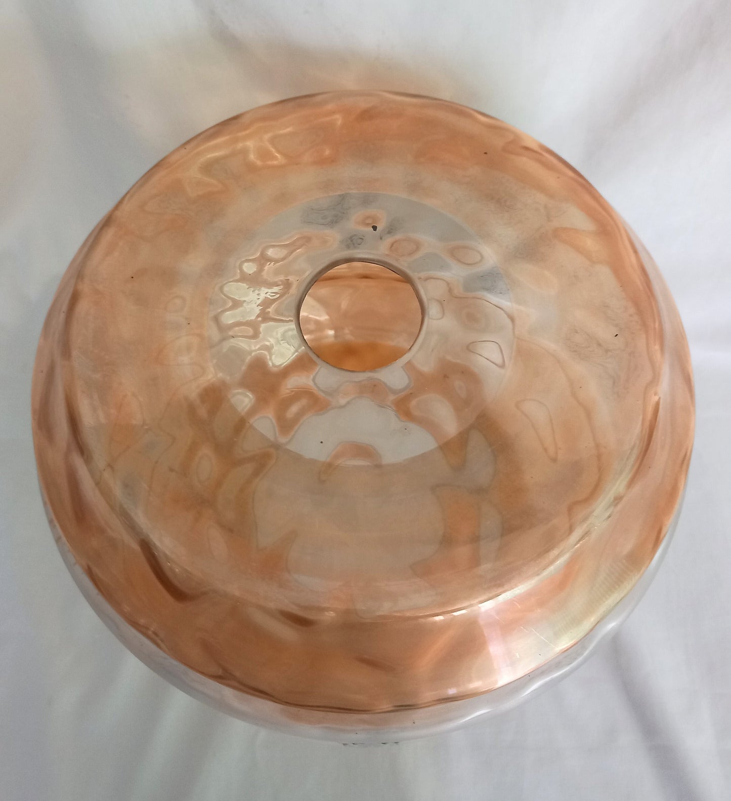 Mid Century Gold Lustre & White Glass Light Shade 10"