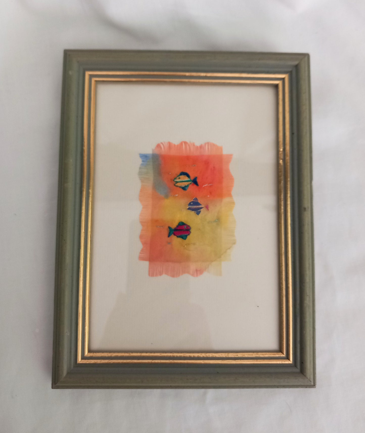 Original Framed Textile Embroidery Fish Wall Art By Jane Elizabeth Smith