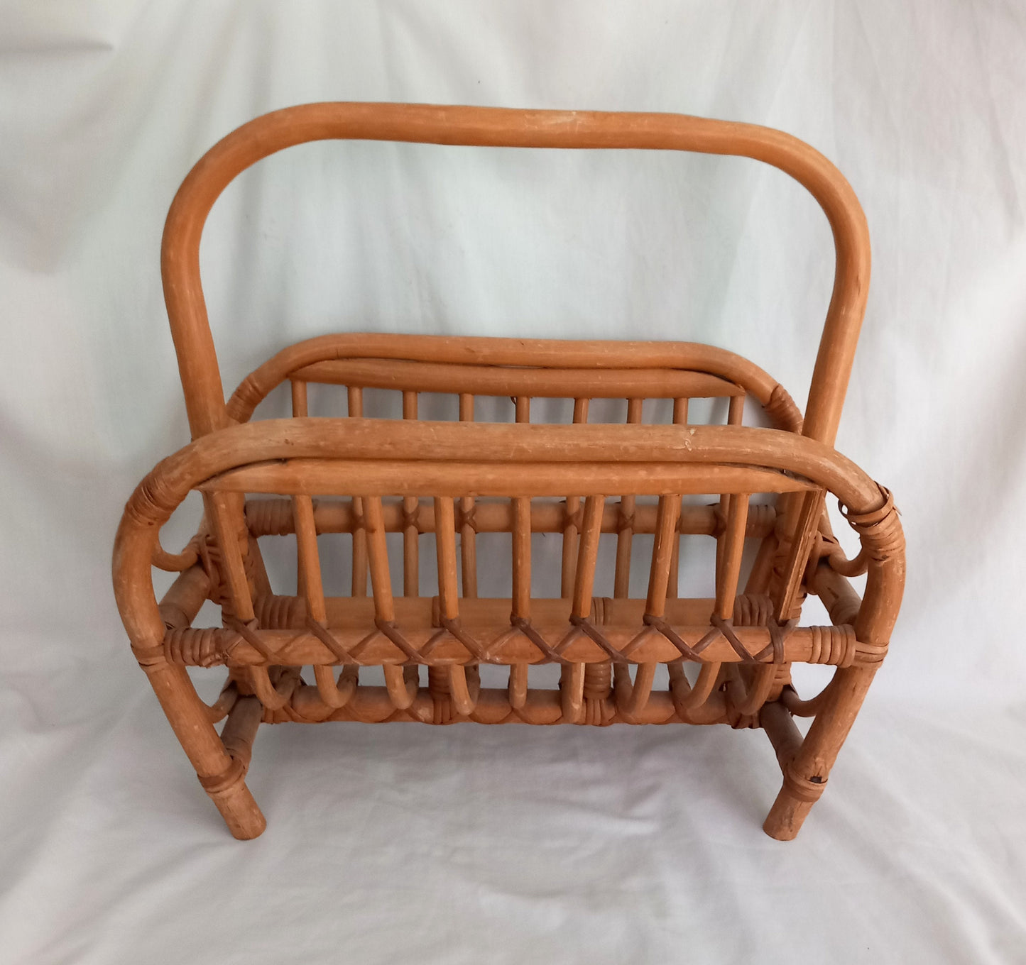 1970s Tiki Style Cane Magazine Rack