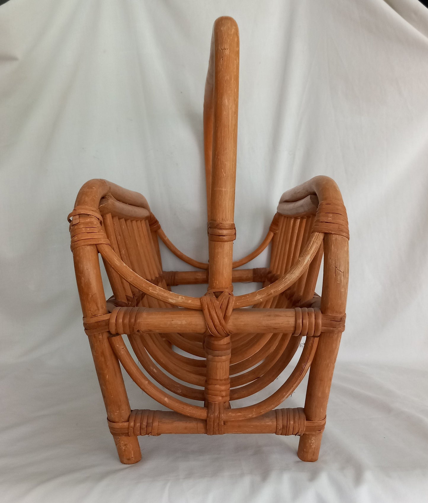 1970s Tiki Style Cane Magazine Rack