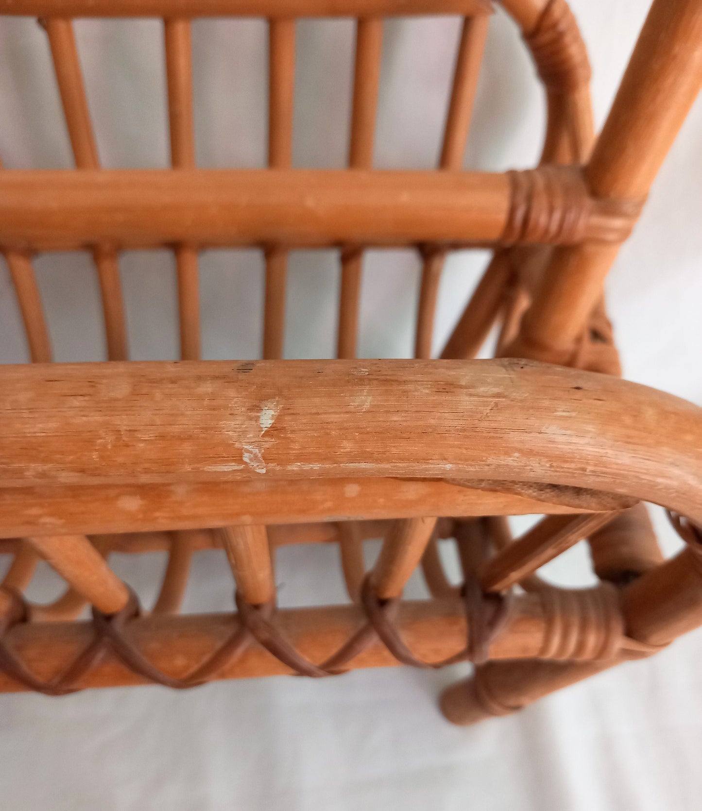1970s Tiki Style Cane Magazine Rack