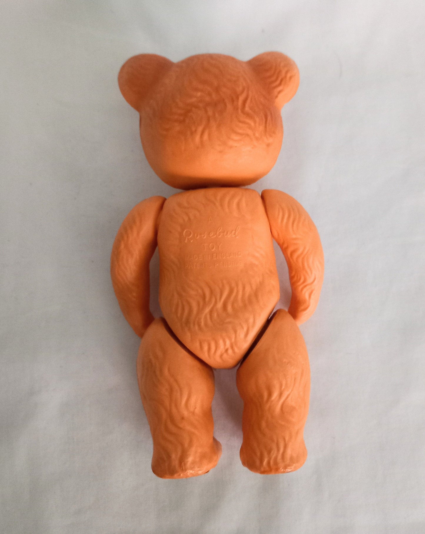 C1960s Rosebud Moulded Plastic Jointed Bear Toy 6"