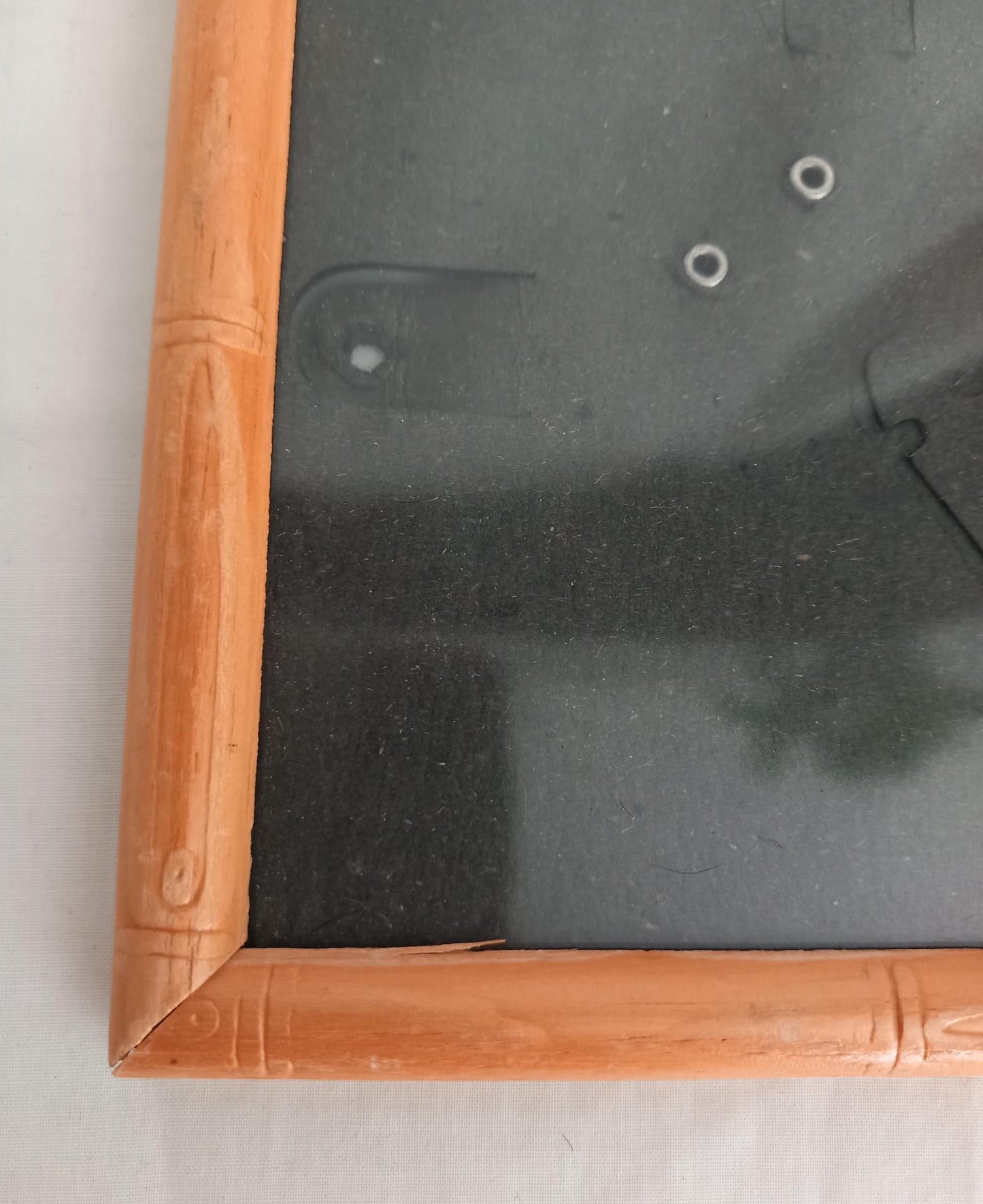 1970s Tiki style real wood bamboo design small picture frame 14.5cm
