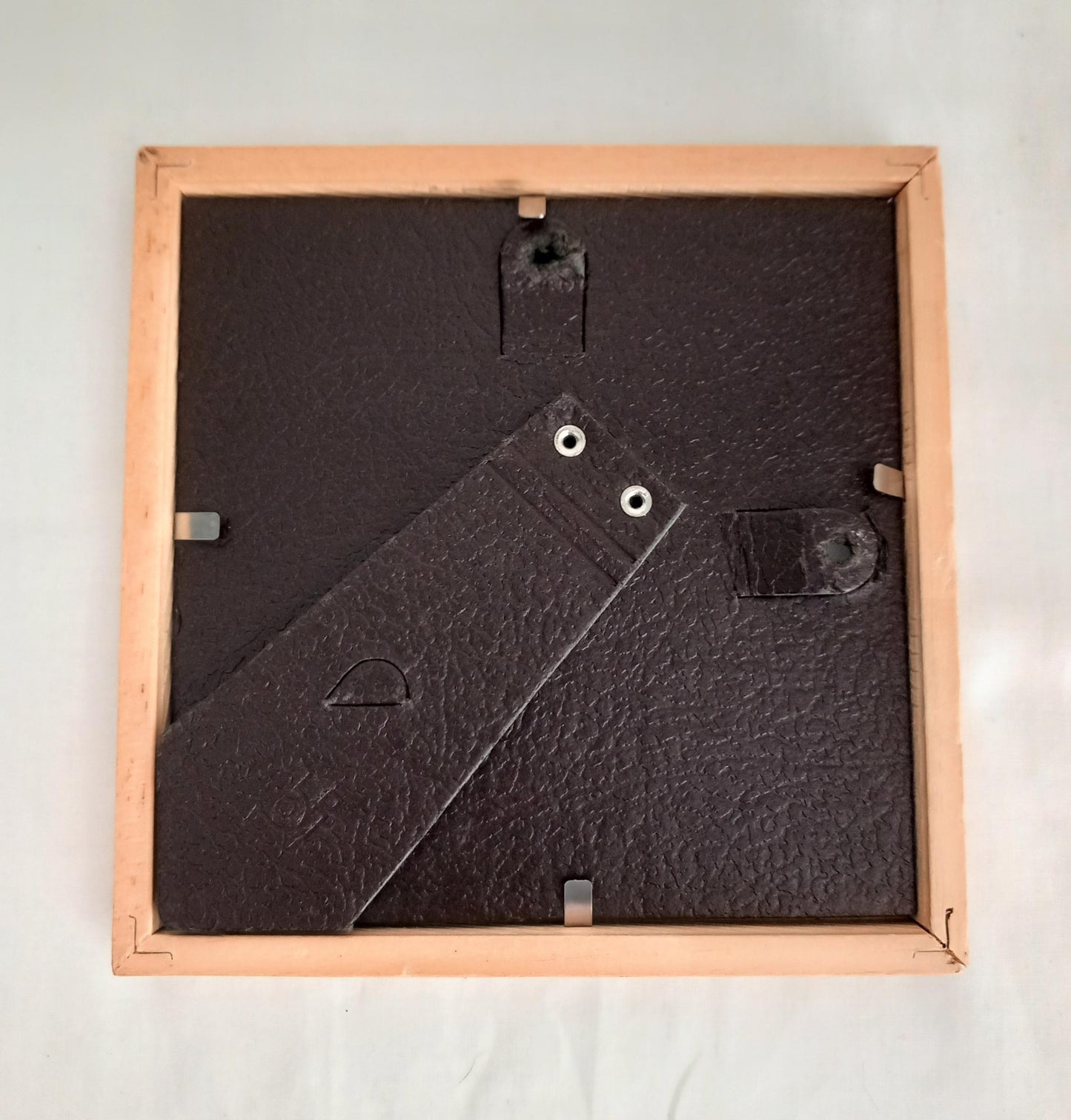 1970s Tiki style real wood bamboo design small picture frame 14.5cm