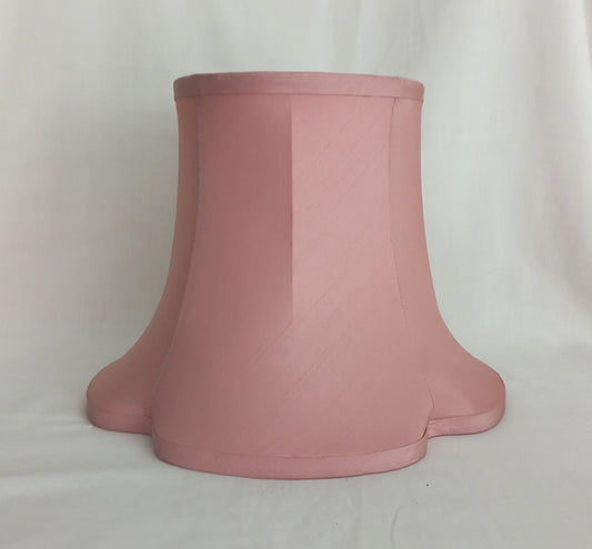 1980s Pink Flower Shaped Fabric Lampshade 9.75"