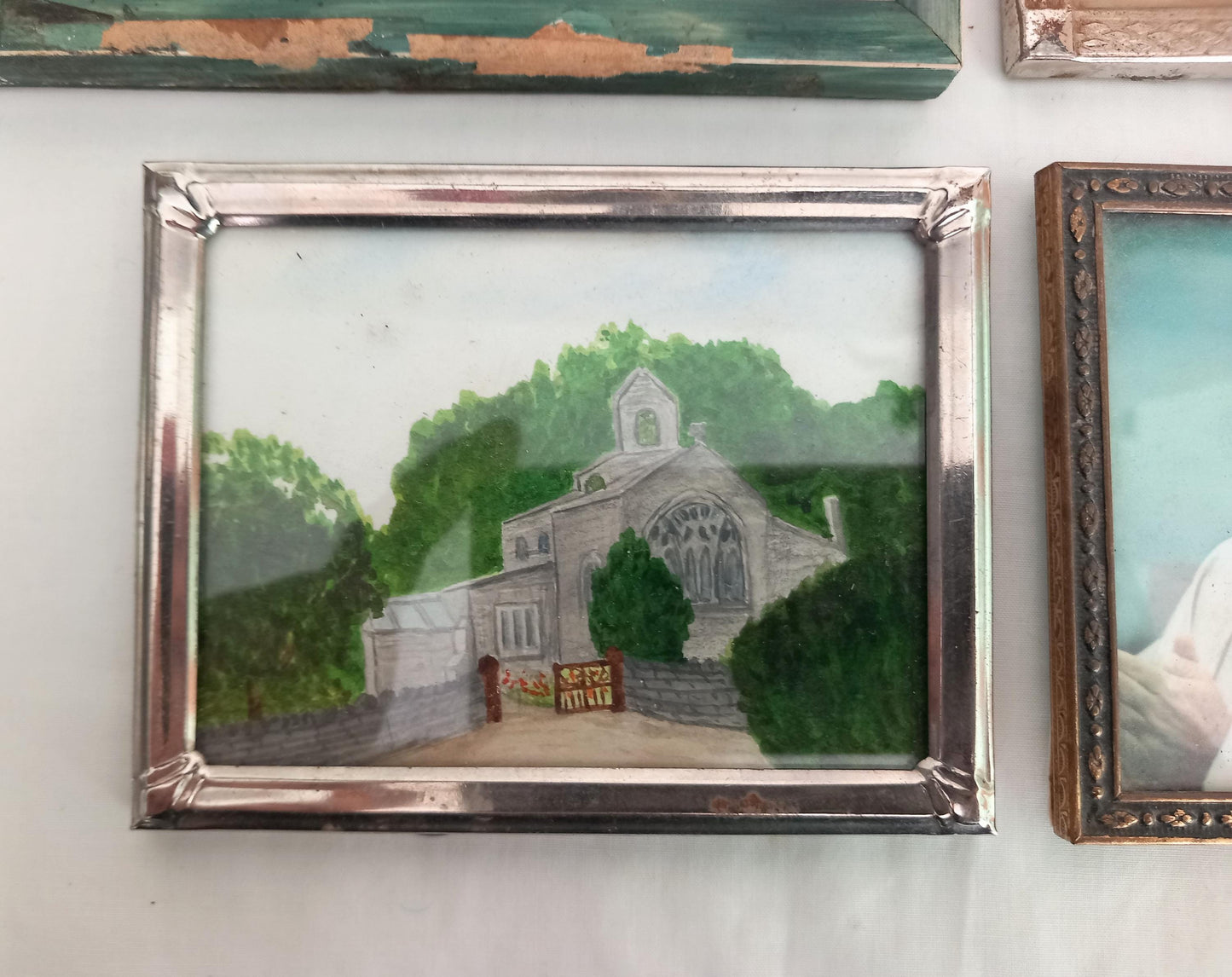 Lot Of 4 Vintage Picture Frames Art Deco, Wood & Metal