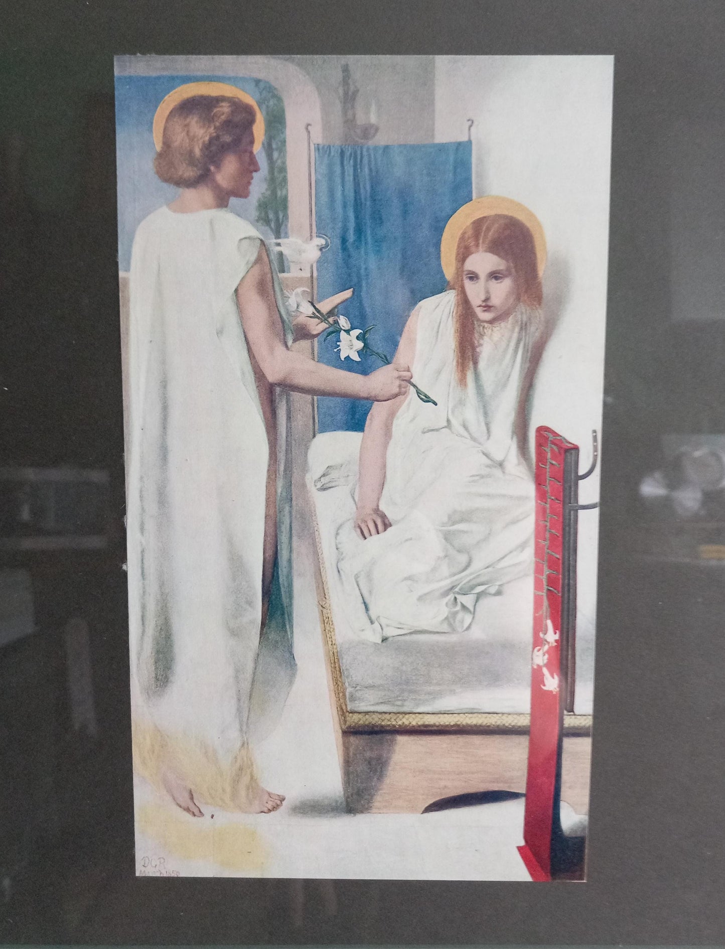 Framed Edwardian Print 'Ecce Ancilla Domini' By Rossetti Pre-Raphaelite