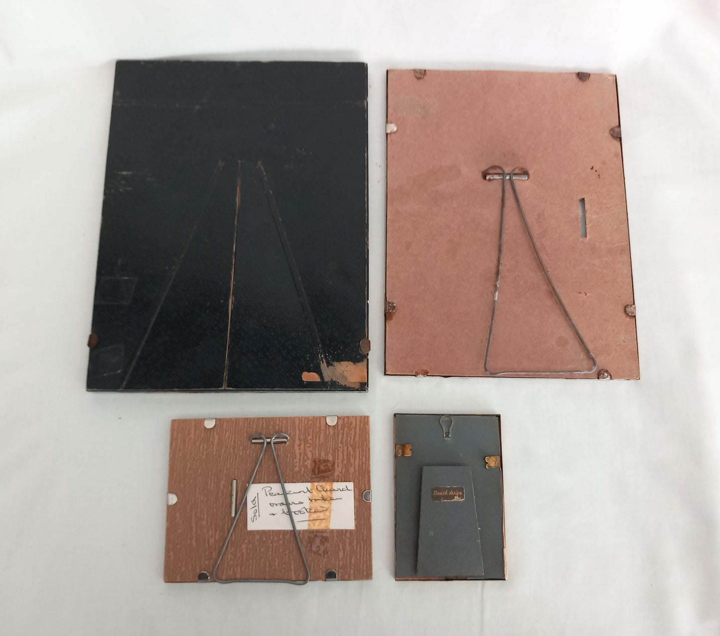 Lot Of 4 Vintage Picture Frames Art Deco, Wood & Metal