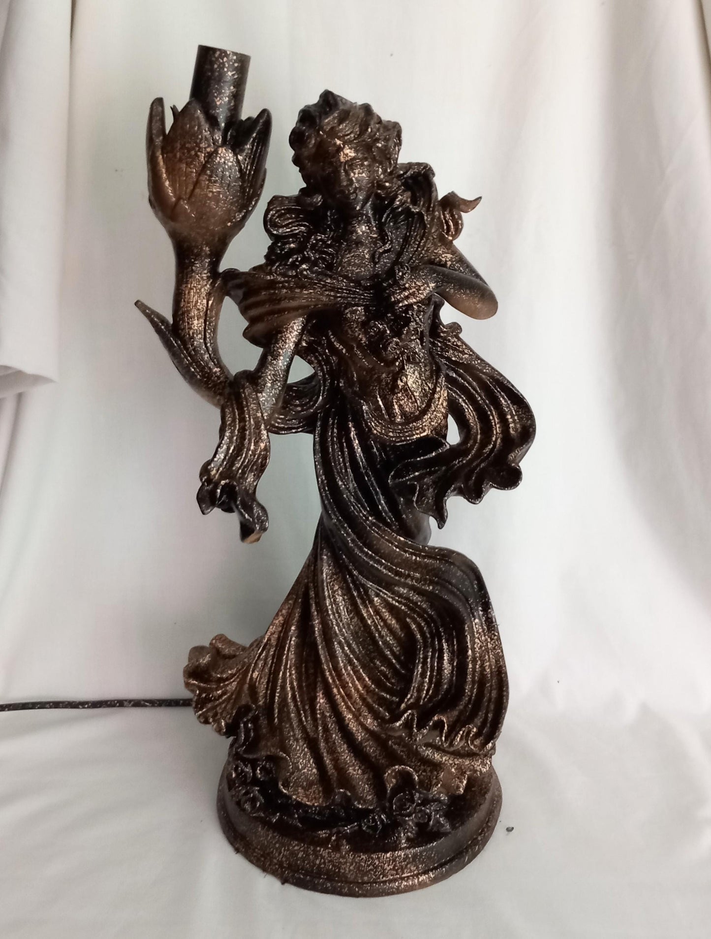 Art Nouveau Style Lady Resin accent lamp