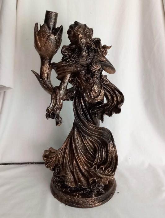 Art Nouveau Style Lady Resin accent lamp