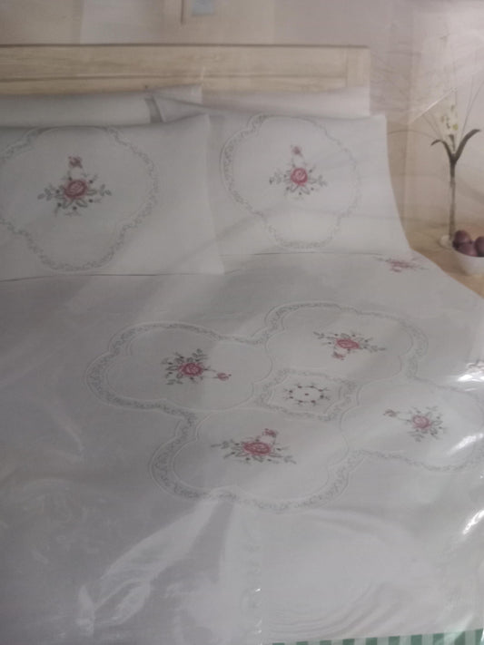 1980s Dunelm Luxury embroidered single duvet cover set, new in packet