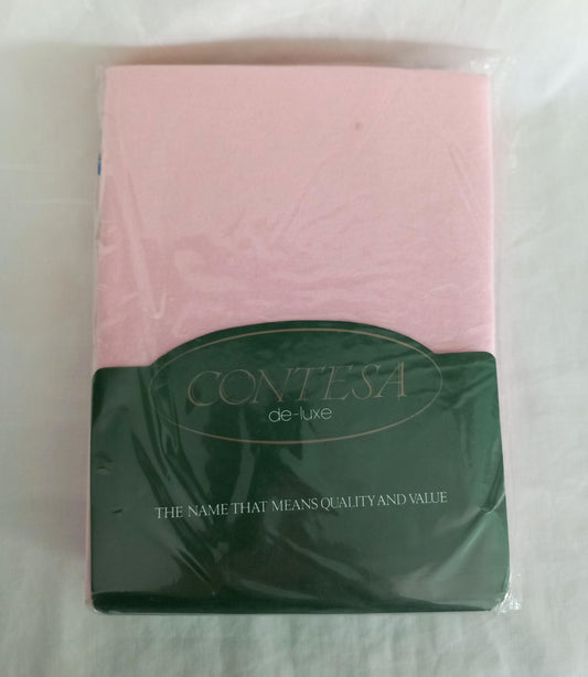1980s Contesa pink brushed cotton pillow cases unused in packet