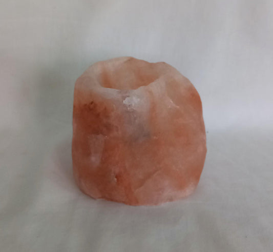 Pink Himalayan rock salt tea light candle holder 4"