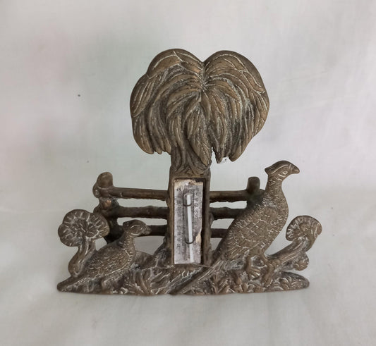 Mid Century brass tree and pheasant design decorative letter rack