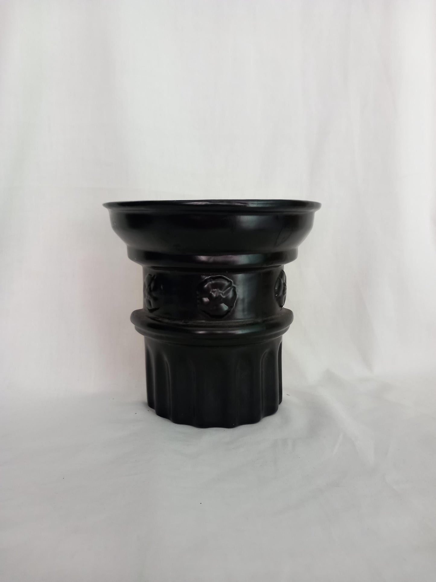 C1950s H Rigg black column design ceramic wall pocket